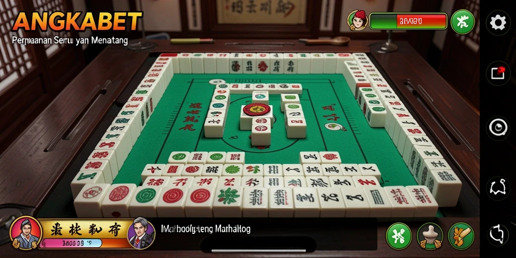 Tampilan gameplay menarik dari ANGKABET dengan papan Mahjong.