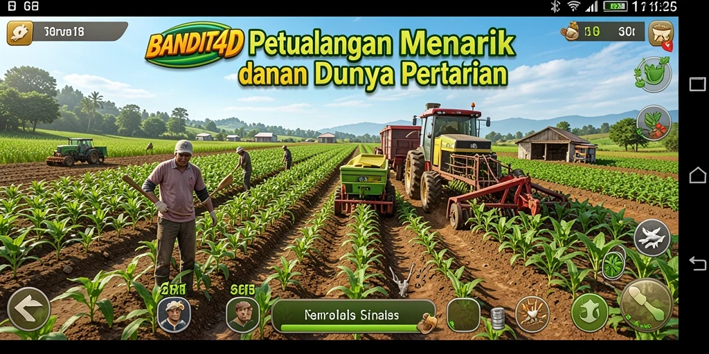 Tampilan gameplay BANDIT4D saat merawat tanaman di ladang.