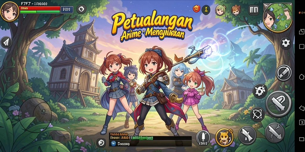 Screenshot F7F7 menampilkan aksi seru dalam petualangan Anime.