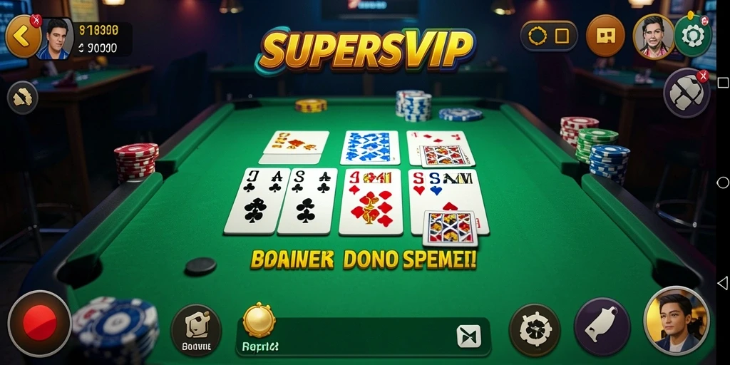 Screenshot utama <strong>SUPERSVIP</strong> menampilkan gameplay Domino yang mendebarkan.