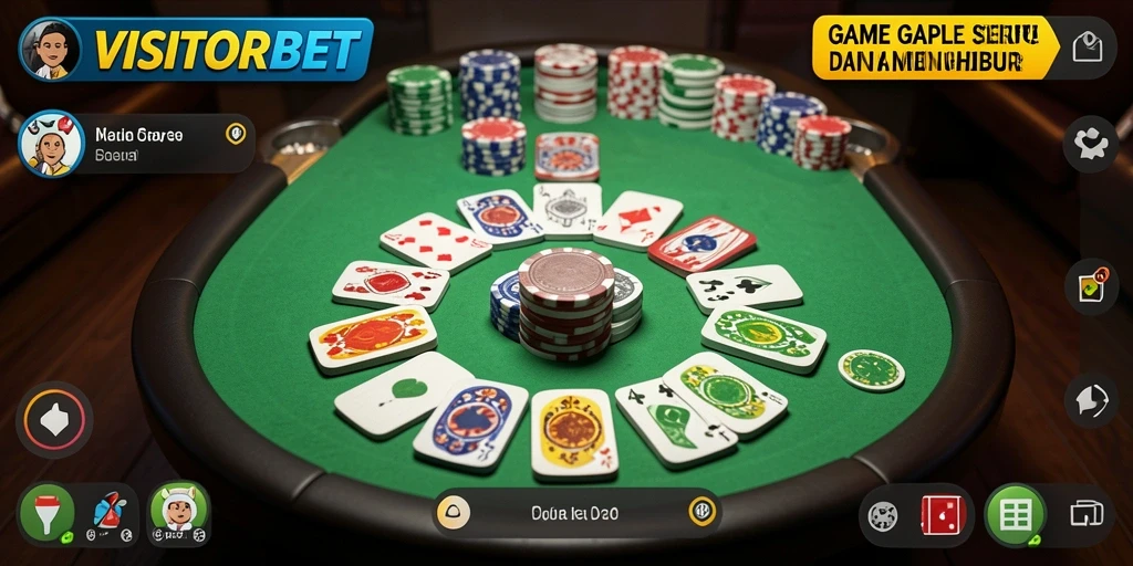 Screenshot menunjukkan gameplay seru dari VISITORBET dengan pemain bersaing.